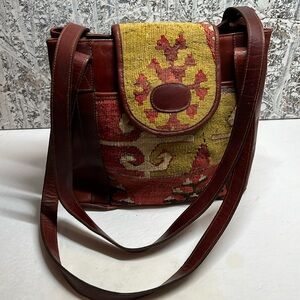 Vintage Kilim Bag Retro 1990s Durusel Carpet Bag Purse